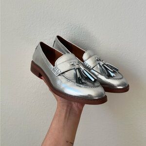 EUC Franco Sarto metallic loafers